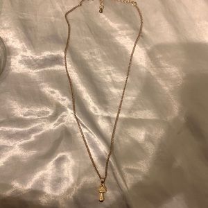 Gold Mushroom Pendant Necklace